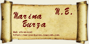 Marina Burza vizit kartica